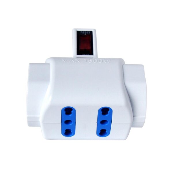 Adattatore con spina 10A e prese 2 Italiane/ 2 Schuko