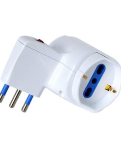 Adattatore con spina 16A e prese 2 Italiane/ 2 Schuko