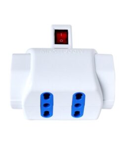 Adattatore con spina 16A e prese 2 Italiane/ 2 Schuko