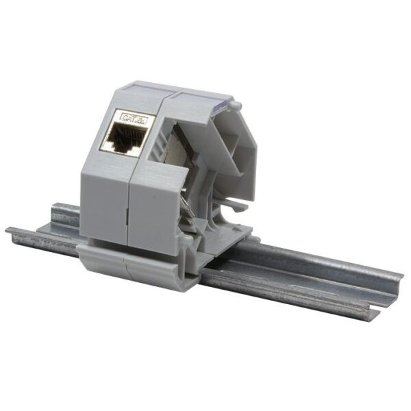 Adattatore per Guida DIN per Connettore RJ45 1 Porta in Plastica