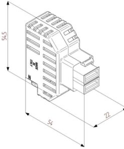Alimentatore 2xUSB 2,4A da incasso con attacco Keystone