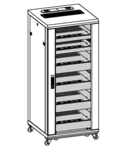 Armadio Rack 19'' 600x600 27U per Audio Video Nero