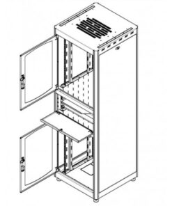 Armadio Rack 19'' 600x800 38U con Ripiano Tastiera Grigio