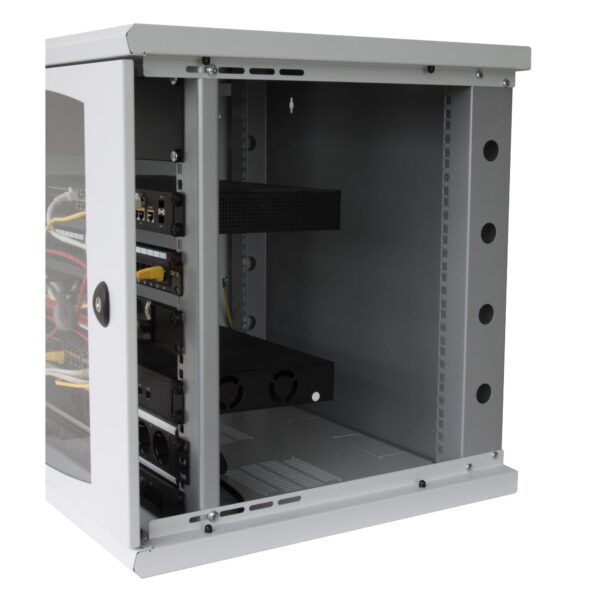 Armadio Rack 19'' a muro 10 unità sezione unica prof. 500mm Nero