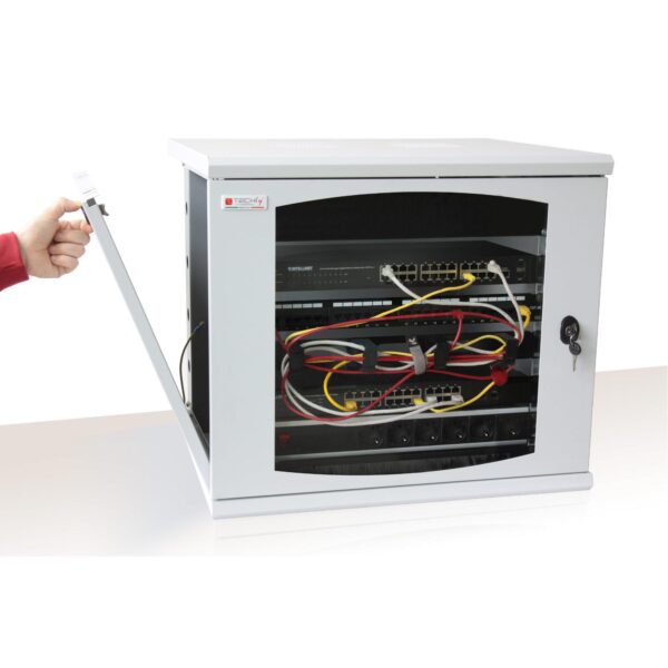 Armadio Rack 19'' a muro 13 unità sezione unica prof. 500mm Grigio