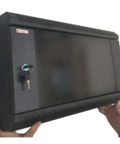 Armadio Rack Angolare 19'' a Muro 9U P.600 Porta a Vetro Nero