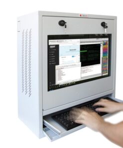 Armadio di sicurezza per PC, monitor touch LCD e tastiera Grigio
