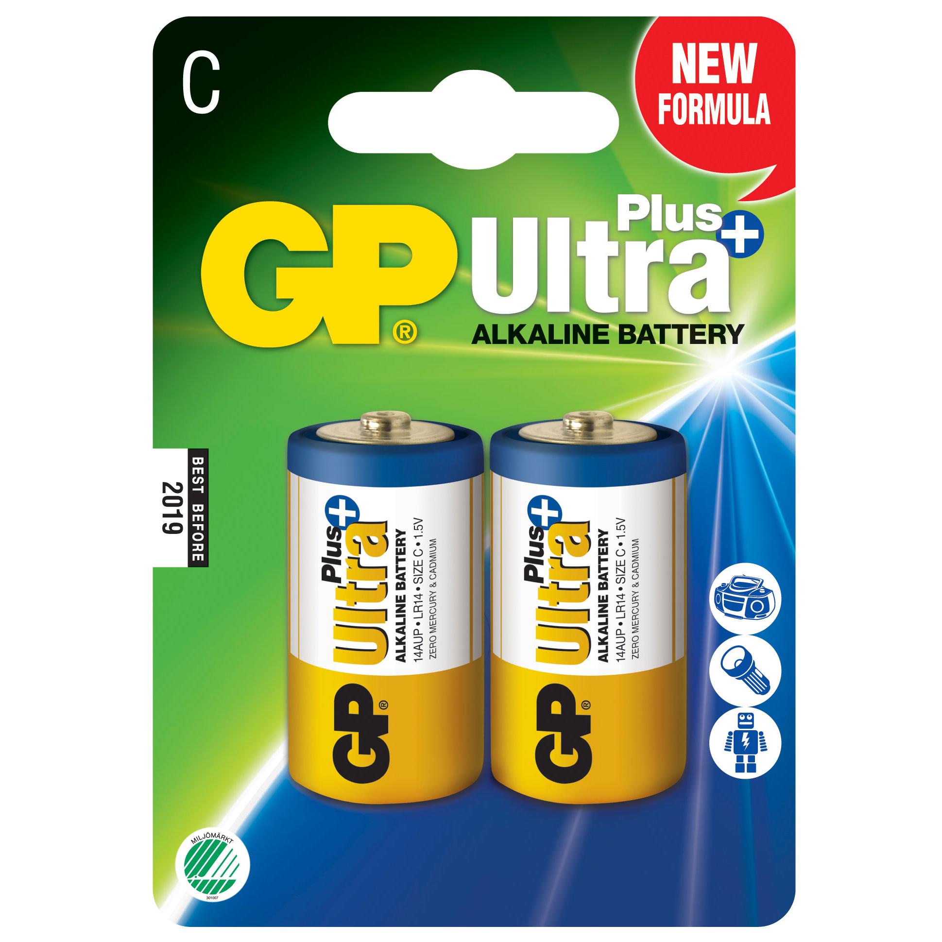 Blister 2 Batterie Mezza Torcia C GP Ultra Plus