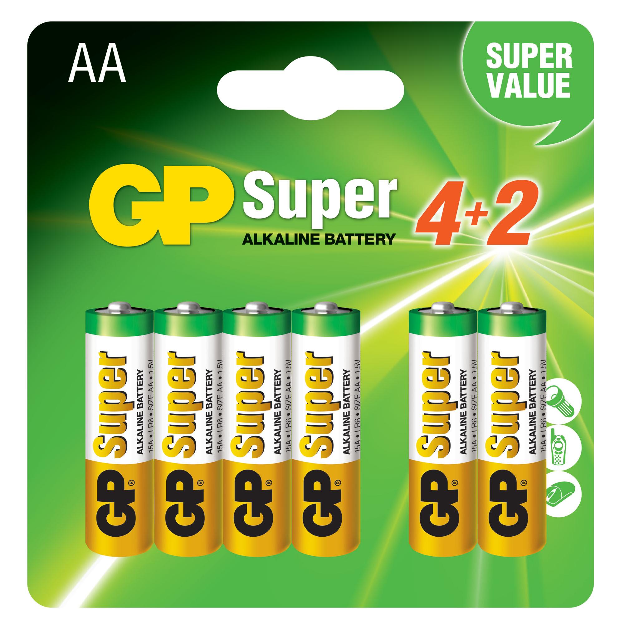 Blister 6 Batterie AA Stilo GP Super