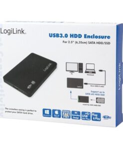 Box Esterno HHD/SSD 2.5'' da SATA a USB3.0 Screwless con Cavo