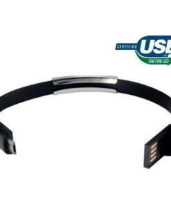 Bracciale Silicone con Micro USB Nero