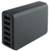 Carica Batterie da Tavolo 6 USB 12A per Smartphone Tablet Nero