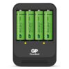 Caricabatterie Intelligente 4 AA/AAA con 4 batterie AA 2600mAh USB nero