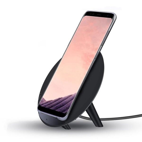 Caricabatterie Wireless Fast Qi Stand con Rivestimento UV 5W Nero