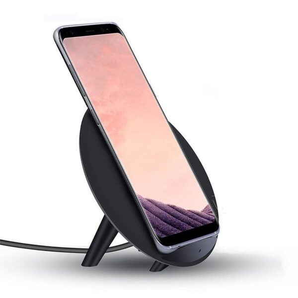Caricabatterie Wireless Fast Qi Stand con Rivestimento UV 5W Nero