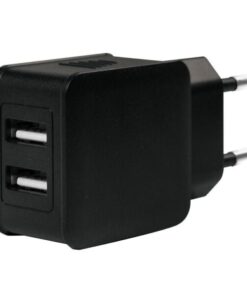Caricatore 2xUSB 2,1A Spina Europea 2pin Nero