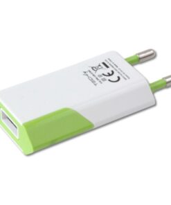 Caricatore USB 1A Compatto Spina Europea Bianco/Verde