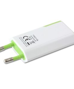 Caricatore USB 1A Compatto Spina Europea Bianco/Verde