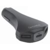 Caricatore da Auto 2 USB + USB-C con uscita 3A Quick Charge 3.0 Nero