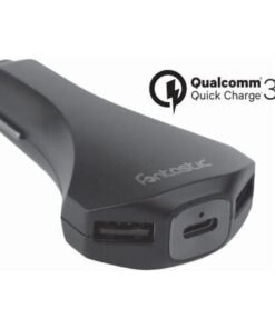 Caricatore da Auto 2 USB + USB-C con uscita 3A Quick Charge 3.0 Nero