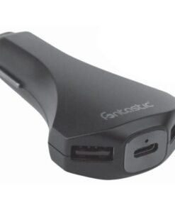 Caricatore da Auto 2 USB + USB-C con uscita 3A Quick Charge 3.0 Nero