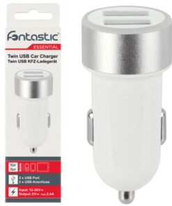 Caricatore da Auto 2 USB con uscita 2,4A Bianco