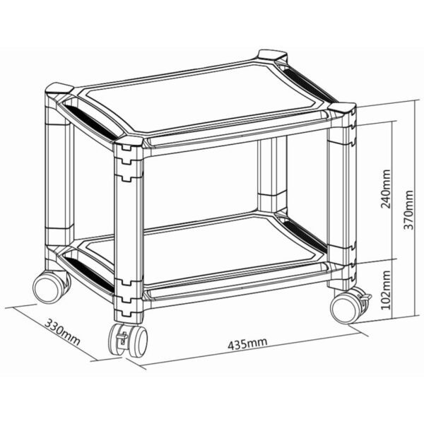 Carrello multifunzione 2 ripiani