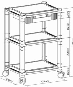 Carrello multifunzione 3 ripiani