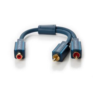 Cavo Adattatore RCA Femmina / 2x RCA Maschio 0.1m Alta Qualità Blu