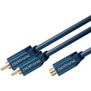 Cavo Adattatore RCA Femmina / 2x RCA Maschio 0.1m Alta Qualità Blu