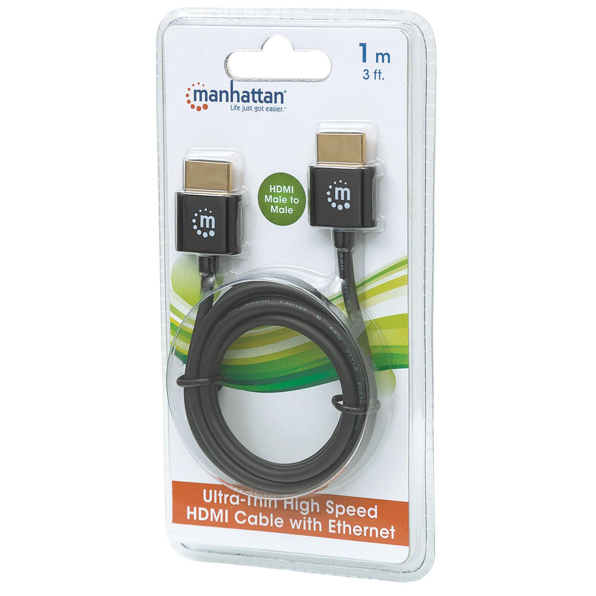 Cavo HDMI High Speed con Ethernet Ultra Sottile 1m