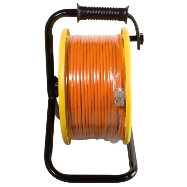 Cavo Patch Cat7A Plug RJ45 6A S/FTP LSZH con Avvolgicavo 90m Arancione