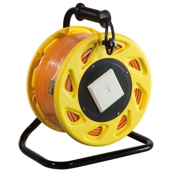 Cavo Patch Cat7A Plug RJ45 6A S/FTP LSZH con Avvolgicavo 90m Arancione