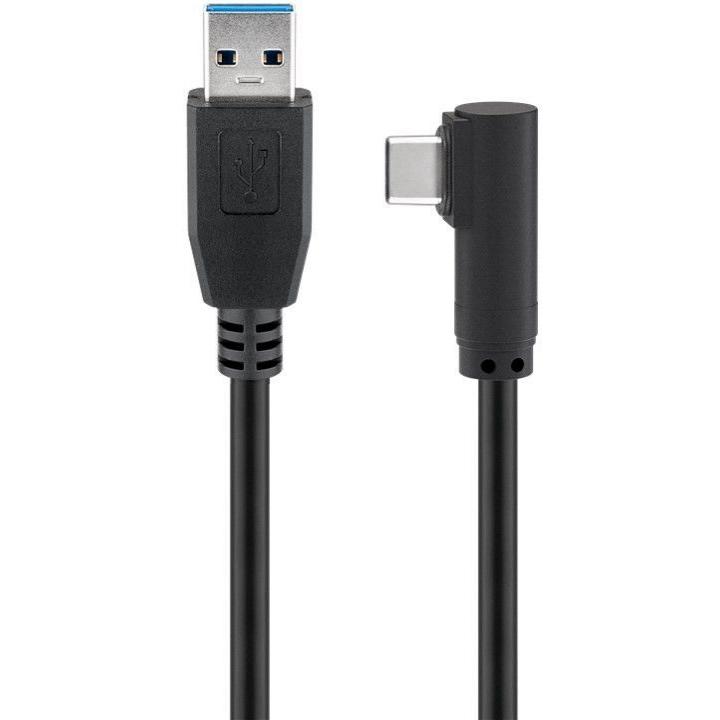 Cavo USB 3.0 USB-C™ Maschio 90° a USB-A Maschio 3m Nero