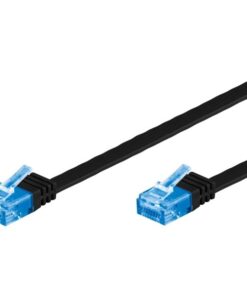 Cavo di Rete Patch Flat in Rame Cat.6A UTP 2m Nero