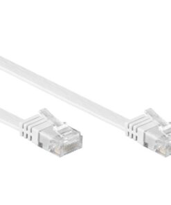 Cavo di Rete Patch Piatto in CCA Cat.5E Bianco UTP 1m