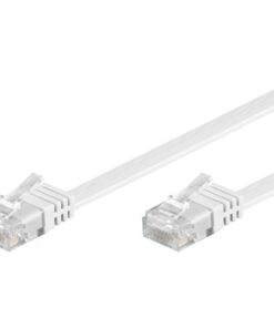 Cavo di Rete Patch Piatto in CCA Cat.5E Bianco UTP 1m