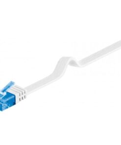 Cavo di rete Patch piatto in Rame Cat.6A Nero U/UTP Bianco 0,5m