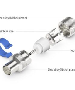 Confezione 10 Adattatori Coassiali Maschio per Cavi Diametro 6,5/8,0mm