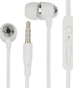 Cuffie Auricolari Audio 3.5'' con Microfono Controllo Volume V5 Bianco