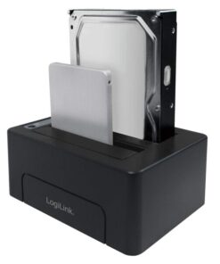 Docking Station USB3.1 Gen2 Doppio Slot HDD/SSD SATA da 2.5''/3.5'' Nero