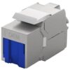 Frutto Keystone RJ45 Cat.6A STP con Otturatore Blu