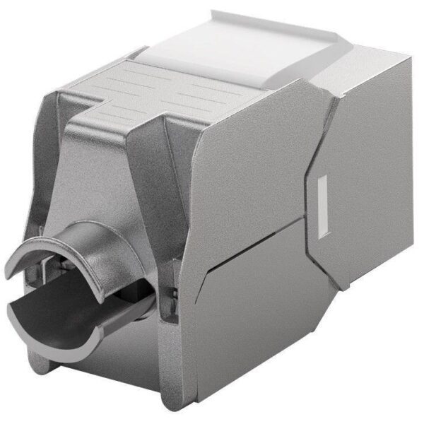 Frutto Keystone RJ45 Cat.6A STP con Otturatore Silver