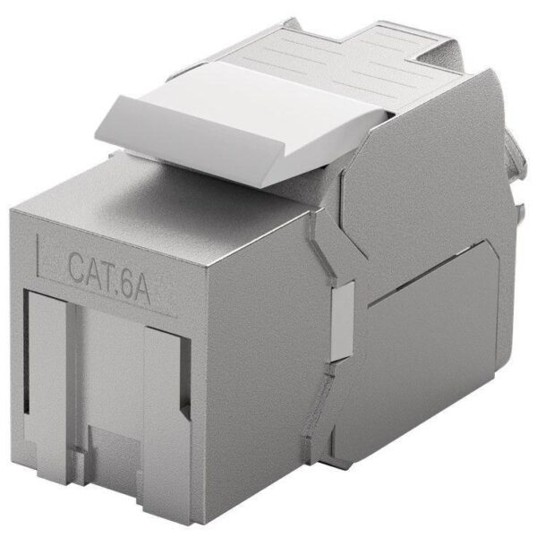 Frutto Keystone RJ45 Cat.6A STP con Otturatore Silver