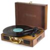 Giradischi Convertitore Vinile LP Bluetooth MP3 WMA 3 Velocità Marrone