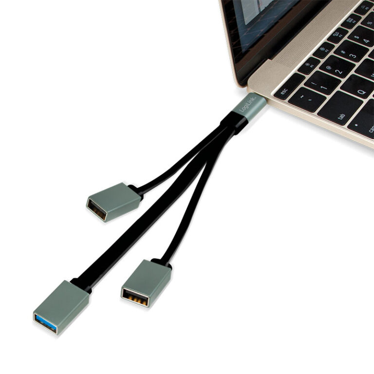 Hub Flessibile USB-C SuperSpeed 3 Porte USB3.0 A Femmina Nero