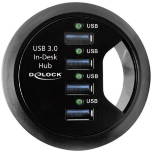 Hub USB 3.0 4 porte In-Desk Diametro 6 cm