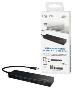 Hub USB-C 3.1 SuperSpeed 3 Porte USB-A 1 porta USB-C Nero