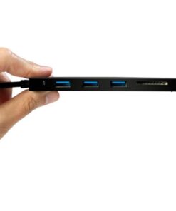 Hub USB-C SuperSpeed 3 Porte USB3.0 A Femmina con Card Reader Nero
