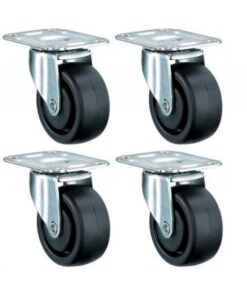 Kit 4 Ruote a 4 Punti di Fissaggio per Armadi AV RACK